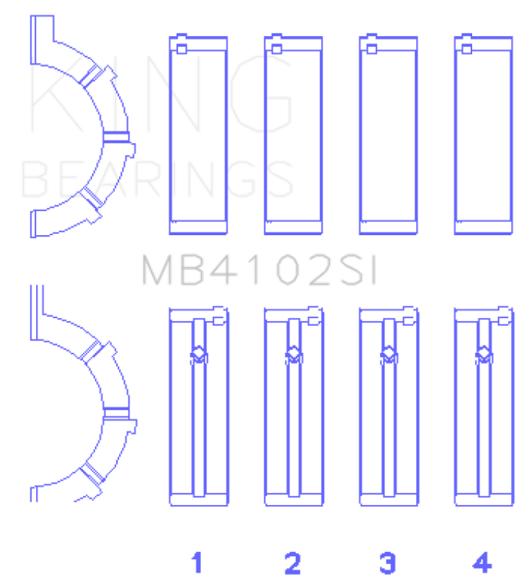 King Engine Bearings MB4102SI0.75 Chrysler 226 (3.7L) (Size +0.75mm) Main Bearing Set
