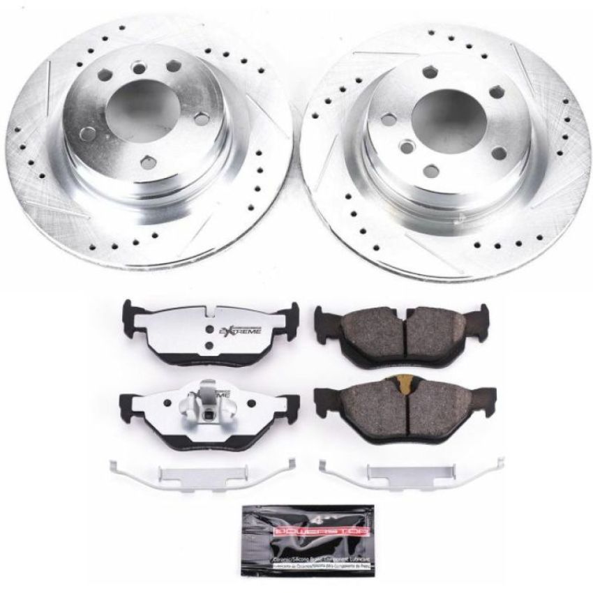 PowerStop K044-26 Z26 Street Performance Ceramic Brake Pad and Drilled & Slotted Rotor Kit