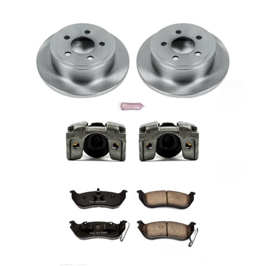 PowerStop KCOE2197 OE Stock Replacement Low-Dust Ceramic Brake Pad, Rotor and Caliper Kit