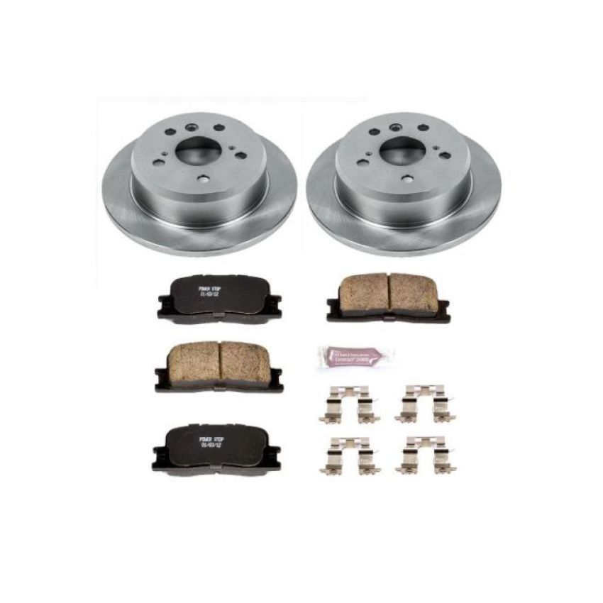 PowerStop KOE2418 OE Stock Replacement Low-Dust Ceramic Brake Pad and Rotor Kit