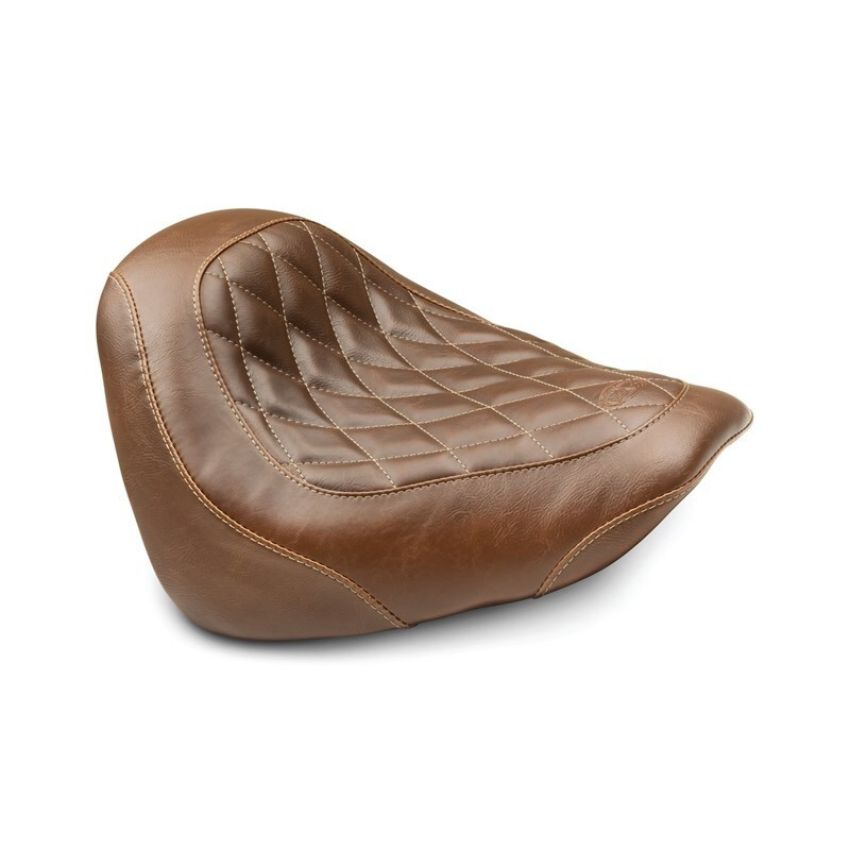 Mustang Motorcycle 83014 Mustang 18-21 Harley Fat Bob Wide Tripper Solo Seat Diamond Stitch - Brown