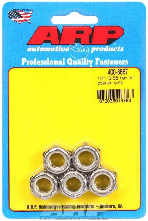 ARP ARP400-8667 S/S Hex Nyloc Nuts 1/2-13 (5)