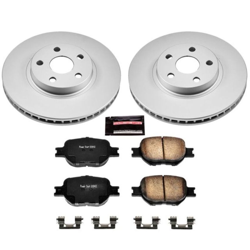 PowerStop CRK2313 Genuine Geomet Coated Rotor and Low-Dust Ceramic Brake Pad Kit