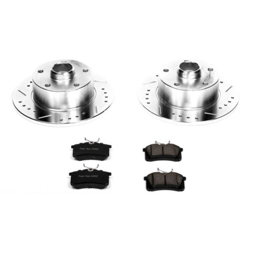 PowerStop K3064 Z23 Daily Driver Carbon-Fiber Ceramic Brake Pad and Drilled & Slotted Rotor Kit