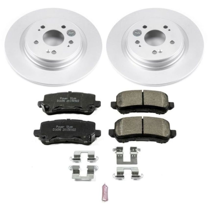 PowerStop CRK7903 Genuine Geomet Coated Rotor and Low-Dust Ceramic Brake Pad Kit