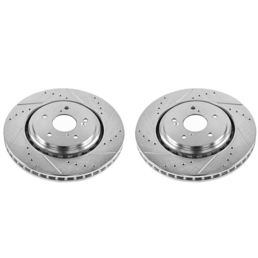 PowerStop JBR1589XPR PowerStop Evolution Performance Drilled, Slotted & Plated Brake Rotor Pair