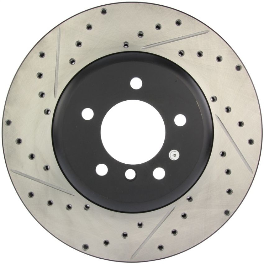 Stoptech 127.34071R 08-09 BMW 535 Series / 04-09 545i/550i/645Ci/650i Slotted & Drilled Right Front Rotor