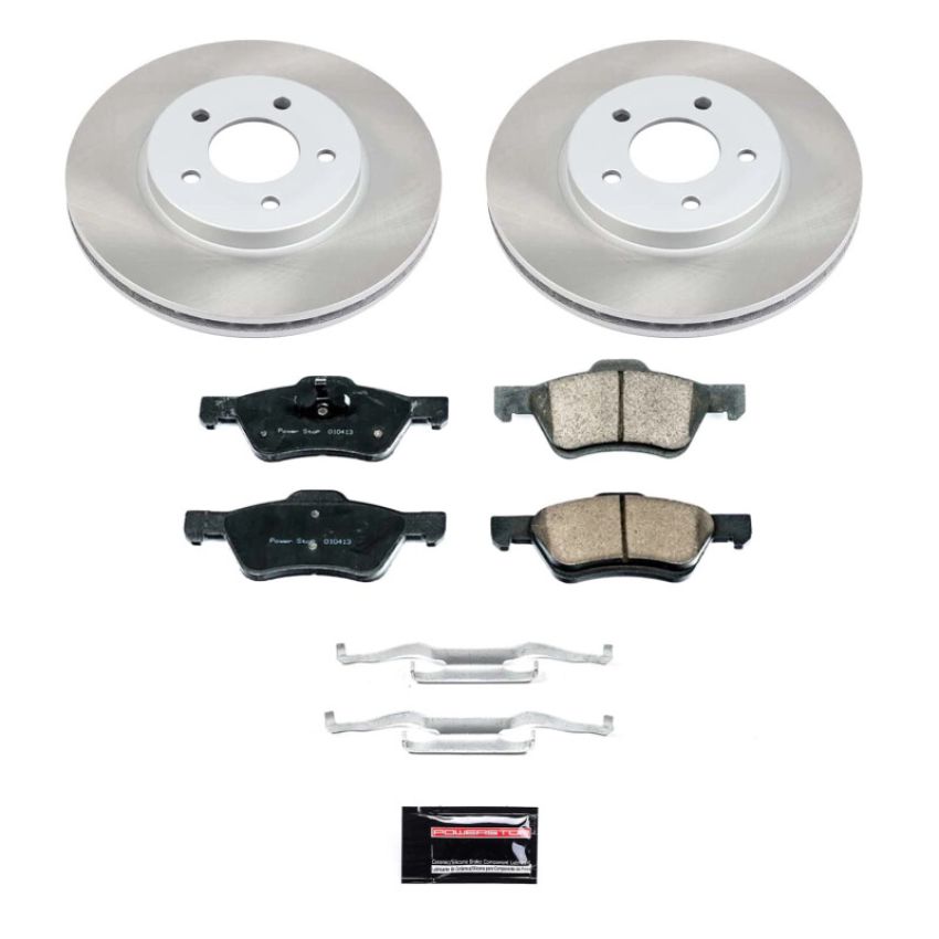 PowerStop SC4580 Semi-Coated Rotor and Low-Dust Ceramic Brake Pad Kit
