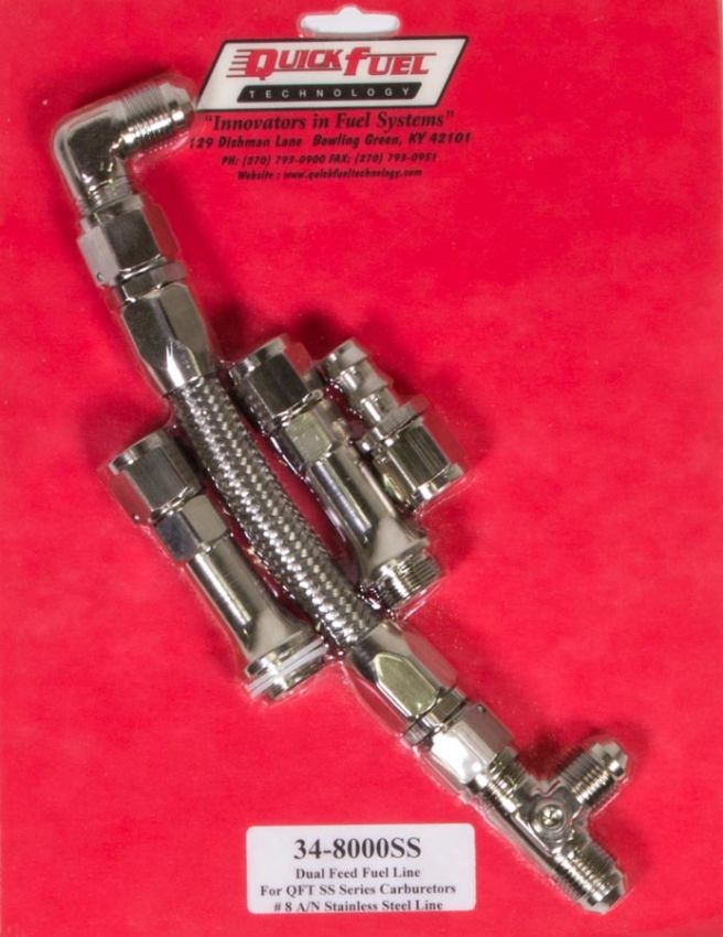 QUICK FUEL TECHNOLOGY QFT34-8000SS Dual Feed Fuel Line Kit - SS Series -8an Silver