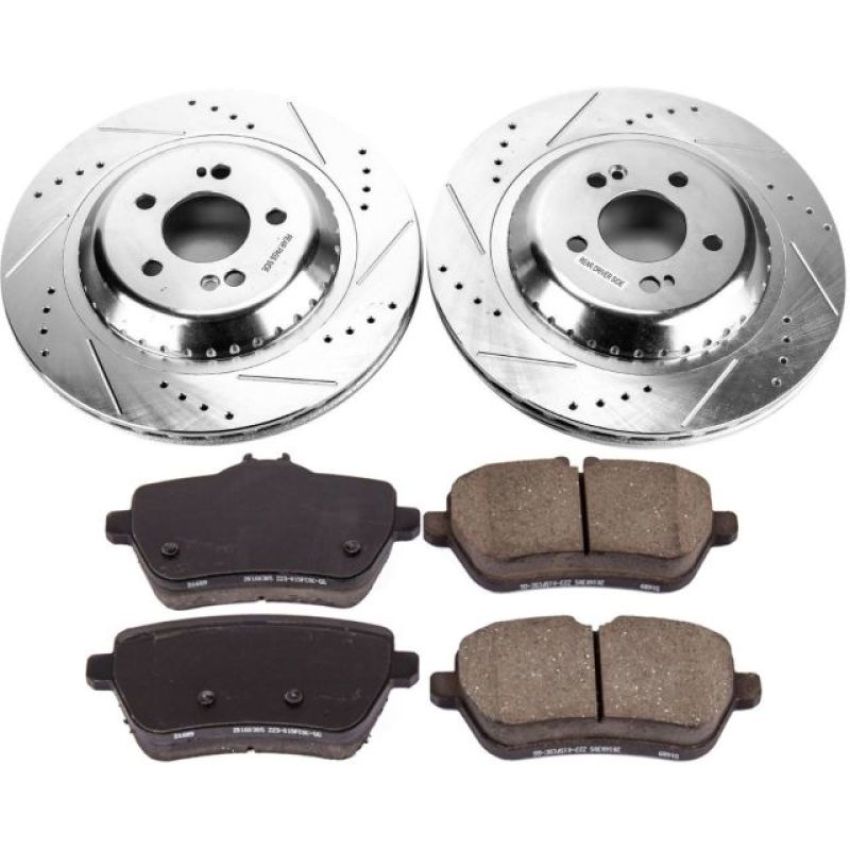 PowerStop K7181 Z23 Daily Driver Carbon-Fiber Ceramic Brake Pad and Drilled & Slotted Rotor Kit