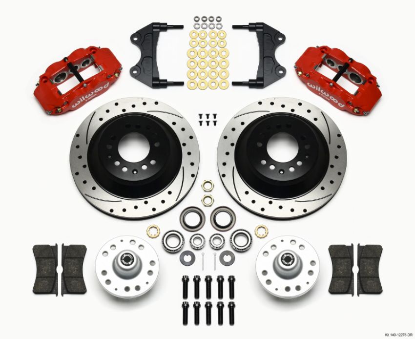 Wilwood 140-12276-DR Narrow Superlite 6R Front Hub & 1PC Rtr Kit 12.88in Dril -Red WWE ProSpindle