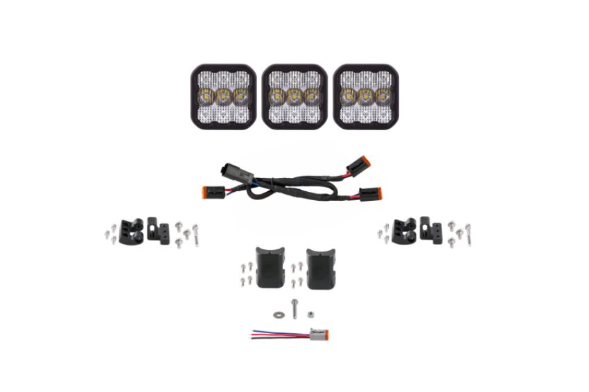 Diode Dynamics DD7238 SS5 Pro Universal CrossLink 3-Pod Lightbar - White Combo