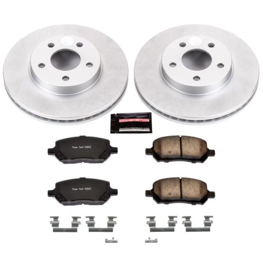 PowerStop CRK2983 Genuine Geomet Coated Rotor and Low-Dust Ceramic Brake Pad Kit