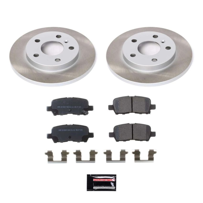 PowerStop SC1602 Semi-Coated Rotor and Low-Dust Ceramic Brake Pad Kit