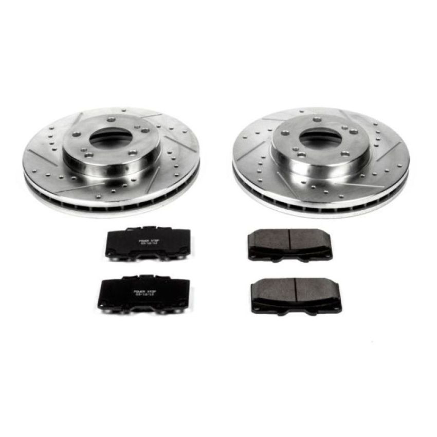 PowerStop K3100 Z23 Daily Driver Carbon-Fiber Ceramic Brake Pad and Drilled & Slotted Rotor Kit