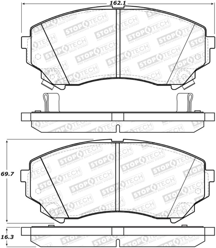 Stoptech 308.13310 Street Brake Pads - Rear