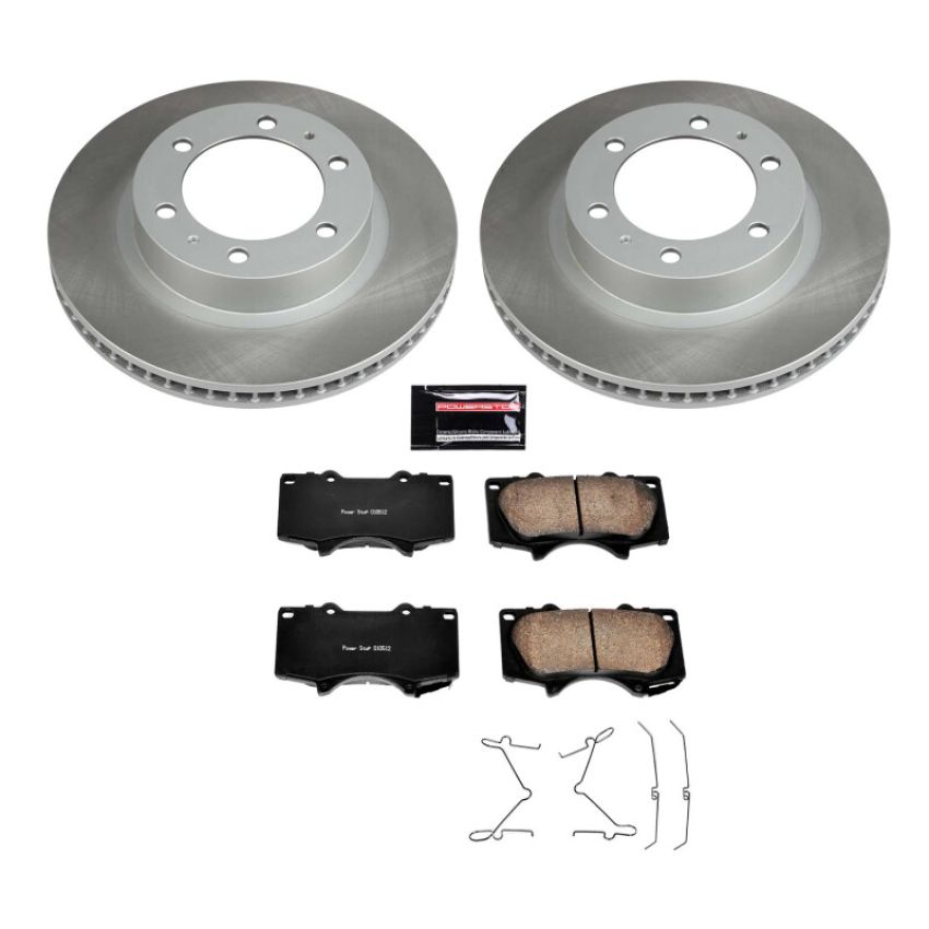 PowerStop SC137 Semi-Coated Rotor and Low-Dust Ceramic Brake Pad Kit