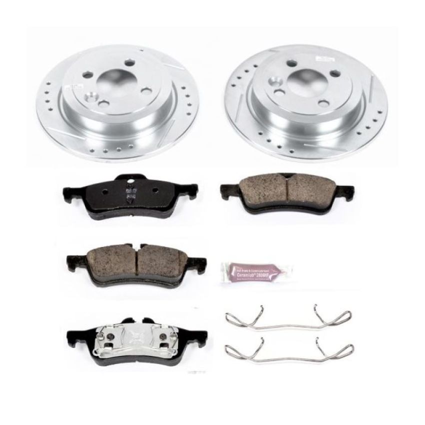 PowerStop K6280 Z23 Daily Driver Carbon-Fiber Ceramic Brake Pad and Drilled & Slotted Rotor Kit