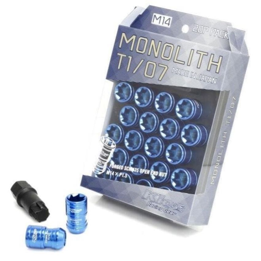 Project Kics WMN03U 12x1.25 Monolith T1/06 Lut Nut Set - Blue (20 Pcs)
