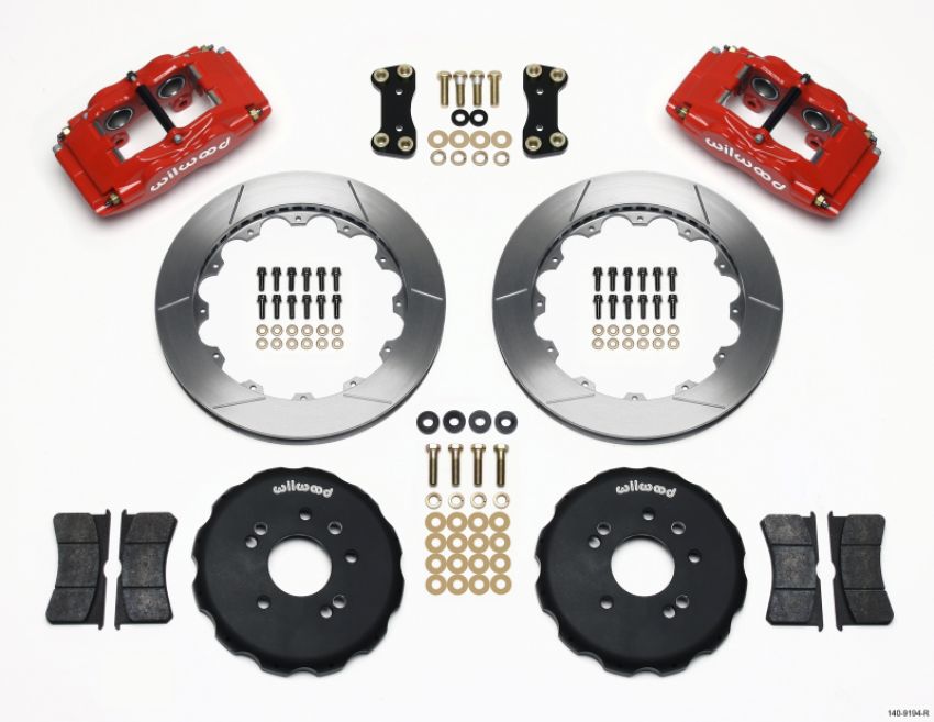 Wilwood 140-9194-R FSLI4 Front Hat Kit 13.00in Drilled Red Nissan 240SX