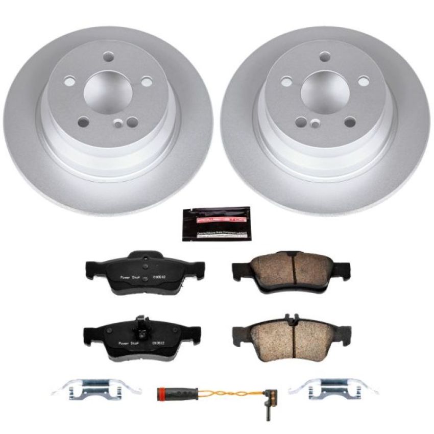 PowerStop CRK7745 Genuine Geomet Coated Rotor and Carbon-Fiber Ceramic Brake Pad Kit