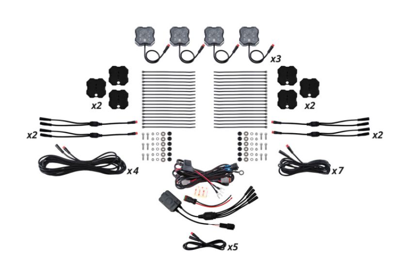 Diode Dynamics DD7749C RGBW Rock Light Installer Magnet Mount Kit w/Controller (12-pack)