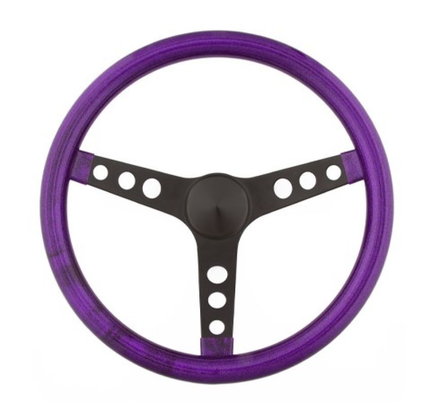 GRANT GRT8453 Steering Wheel Mtl Flake Purple/Spoke Blk 13.5