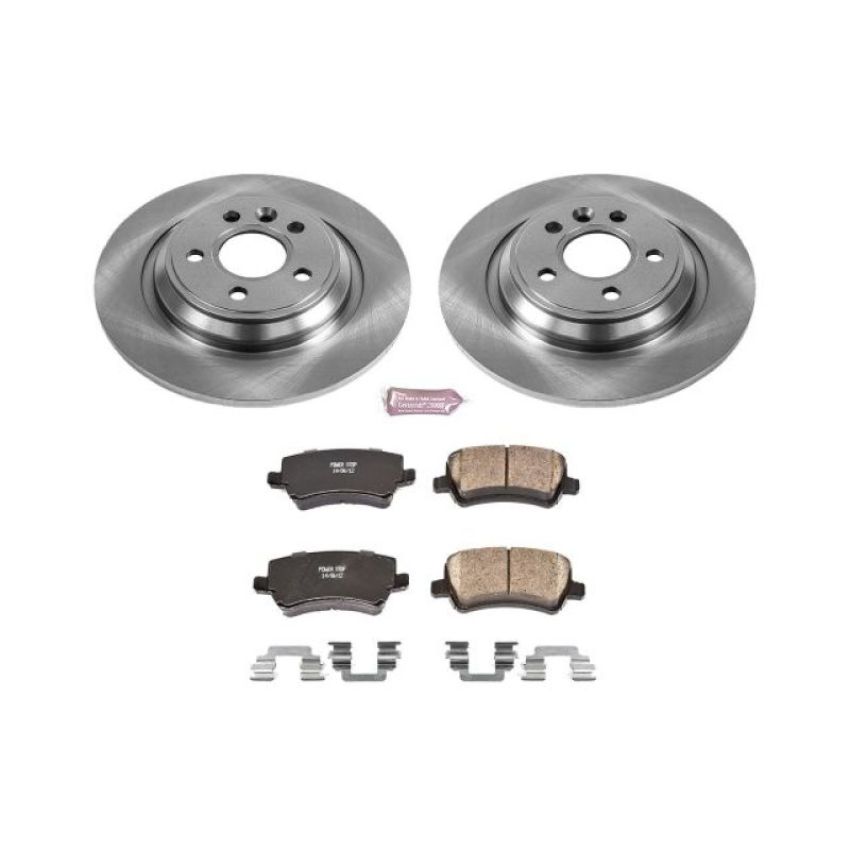 PowerStop KOE4704 OE Stock Replacement Low-Dust Ceramic Brake Pad and Rotor Kit
