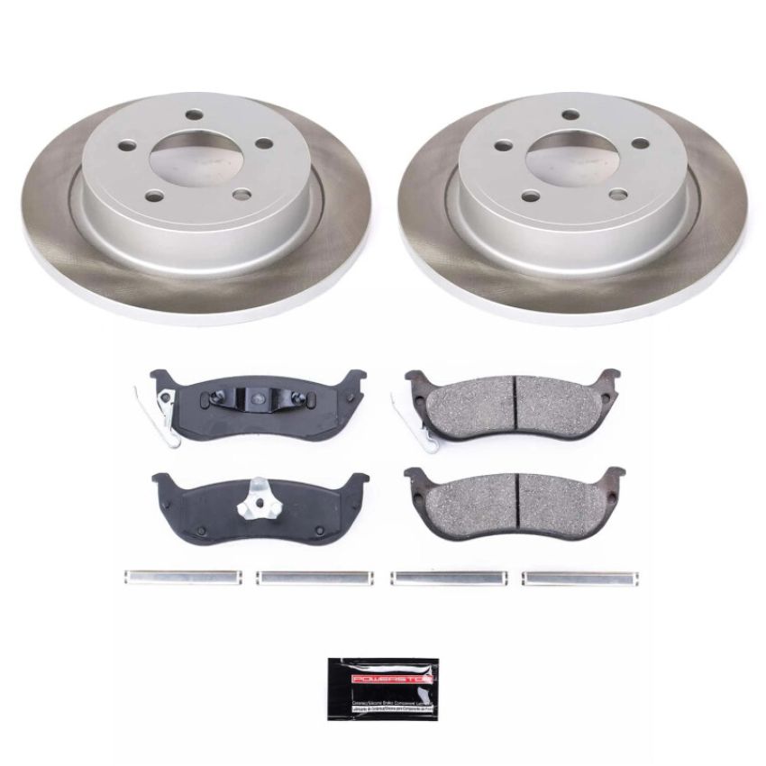 PowerStop SC3020 Semi-Coated Rotor and Low-Dust Ceramic Brake Pad Kit