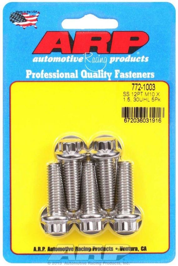 ARP ARP772-1003 Bolt Kit - SS 12pt 5pk 10mm x 1.50 x 30mm