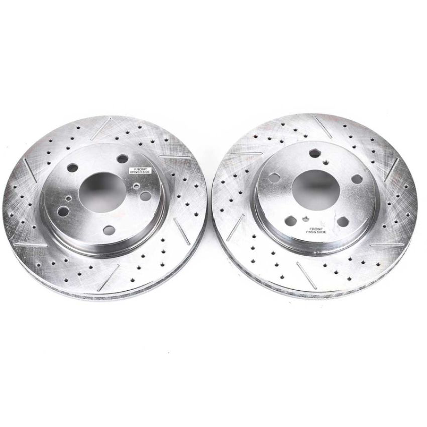 PowerStop JBR1303XPR PowerStop Evolution Performance Drilled, Slotted & Plated Brake Rotor Pair