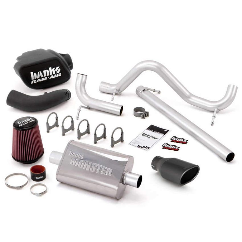 Banks Power 51338-B 07-11 Jeep 3.8L Wrangler - 2dr Stinger Sys (no AutoMind) - SS Single Exh w/ Black Tip