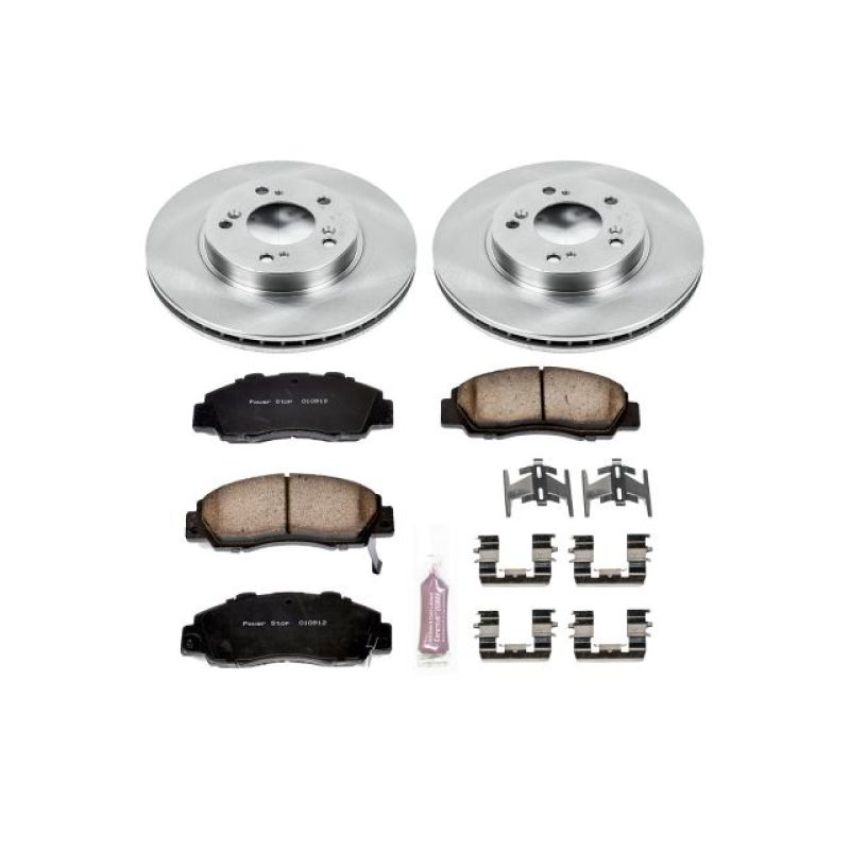 PowerStop KOE704 OE Stock Replacement Low-Dust Ceramic Brake Pad and Rotor Kit