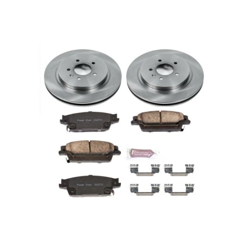 PowerStop KOE2958 OE Stock Replacement Low-Dust Ceramic Brake Pad and Rotor Kit
