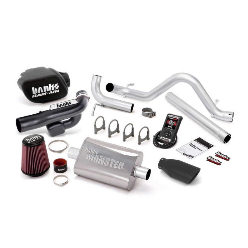Banks Power 51349-B 12-14 Jeep 3.6L Wrangler - 4dr Stinger Sys w/ AutoMind - SS Single Exhaust w/ Black Tip