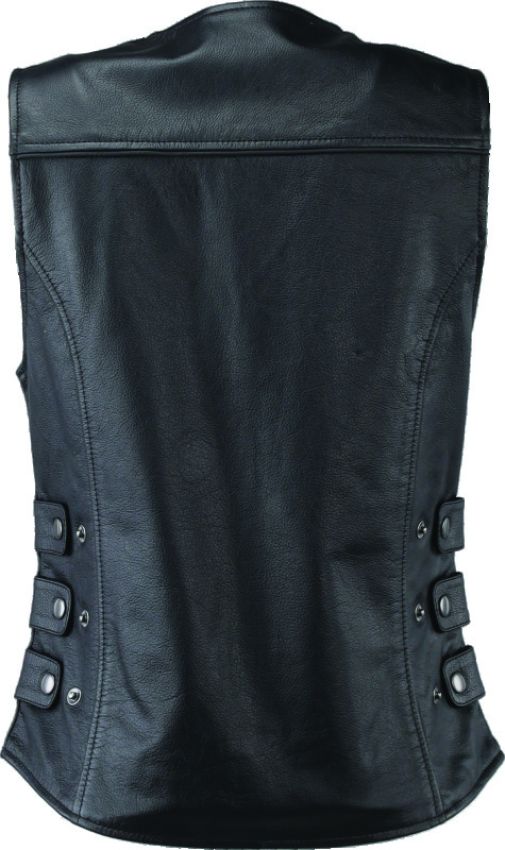 Kuryakyn 094412 Leather By River Road Plains Leather Vest Black Womens - Small