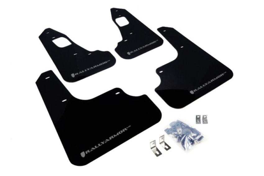 Rally Armor MF10-UR-BLK/SIL Black Mud Flap/Silver Logo