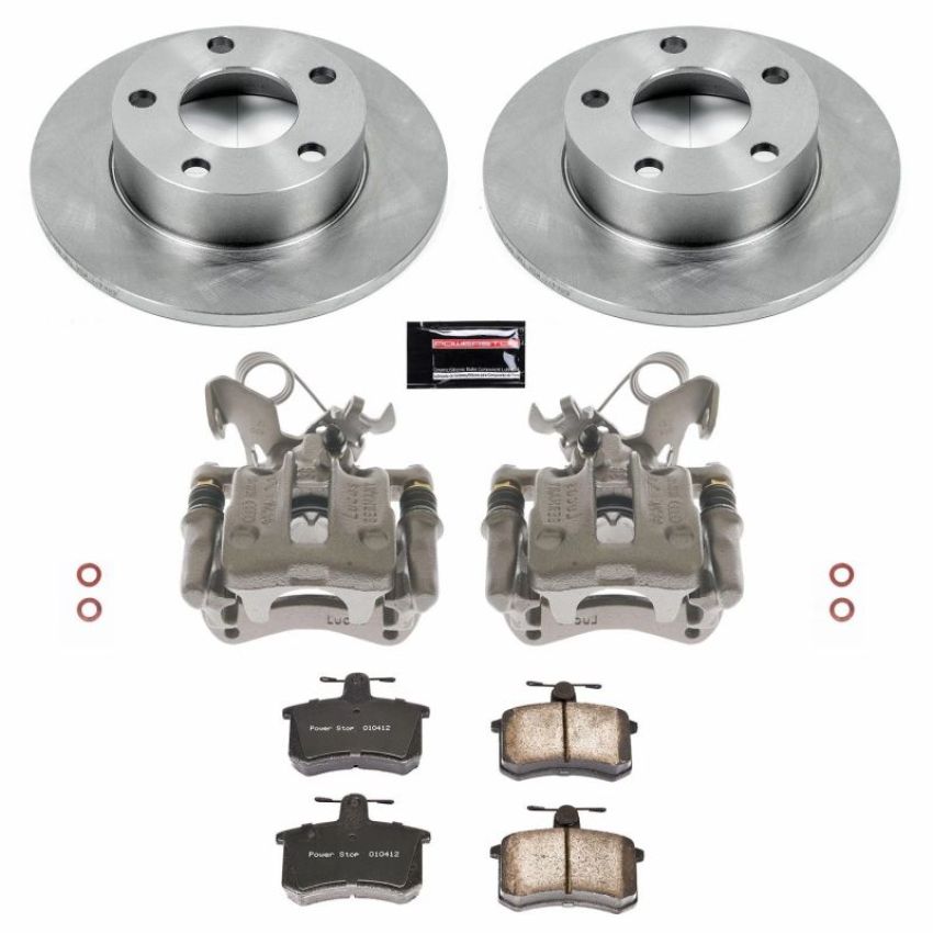 PowerStop KCOE584 OE Stock Replacement Low-Dust Ceramic Brake Pad, Rotor and Caliper Kit