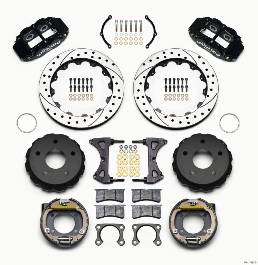 Wilwood 140-13323-D Narrow Superlite 4R Rear P-Brk Kit 12.88in Drilled Big Ford 2.36in Off Bronco 5 x 5.50