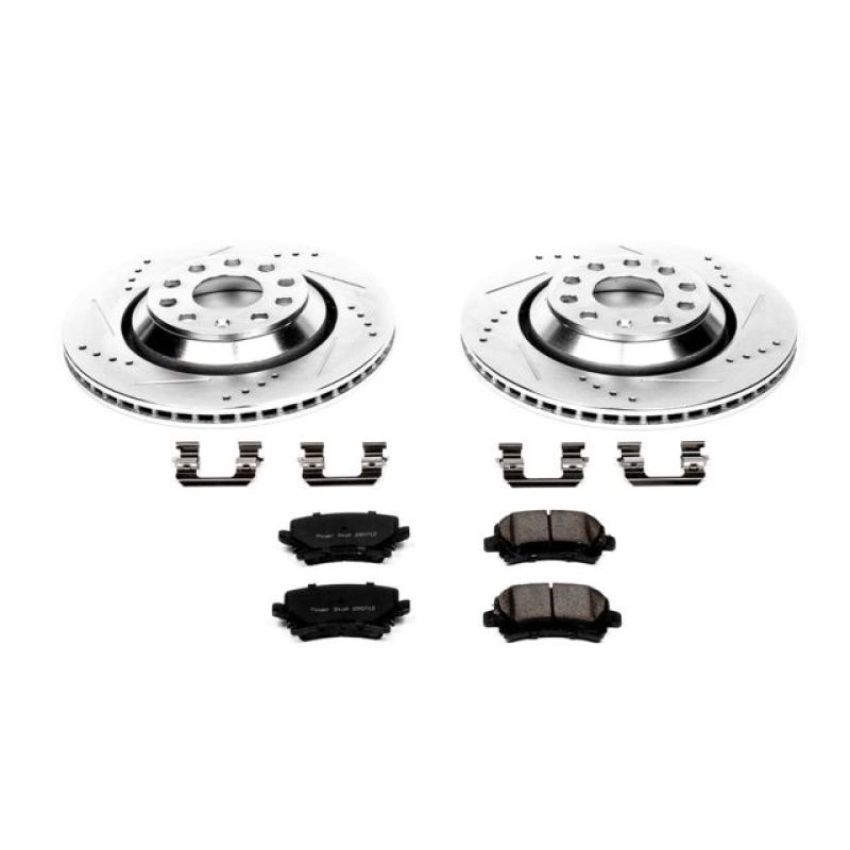 PowerStop K4628 Z23 Daily Driver Carbon-Fiber Ceramic Brake Pad and Drilled & Slotted Rotor Kit