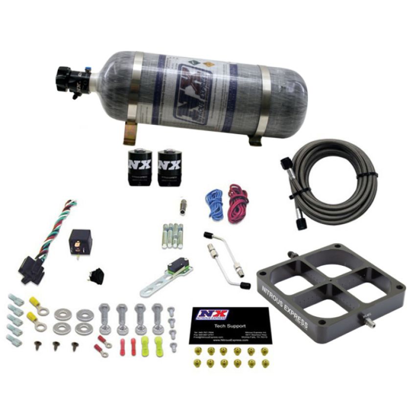Nitrous Express 63980-12 SINGLE ENTRY CROSSBAR 8500 BASED THROTTLE BODY W/ 12 LB COMPOSITE BOTTLE