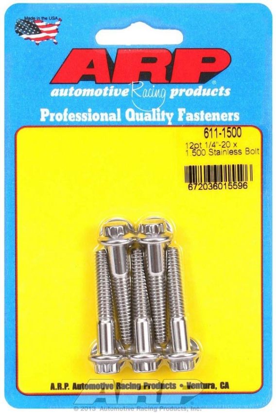 ARP ARP611-1500 S/S Bolt Kit - 12pt. (5) 1/4-20 x 1.500
