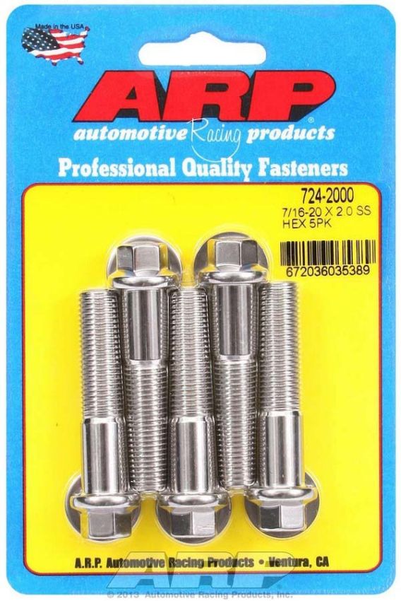 ARP ARP724-2000 7/16-20 x 2.000 6pt SS Bolt Kit 5pk
