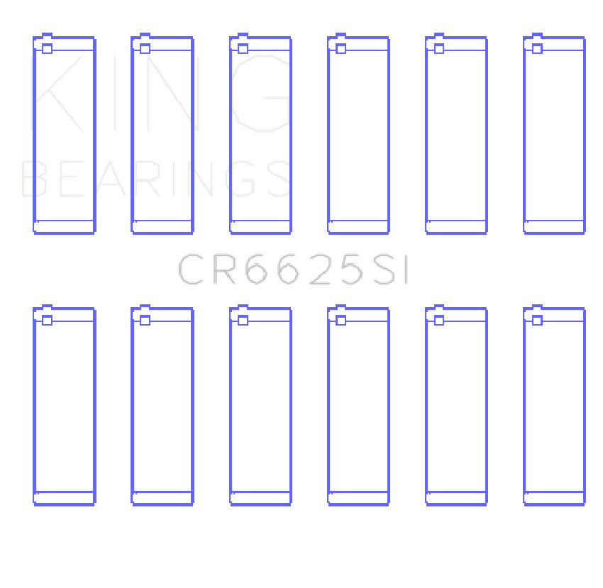 King Chevrolet 262 (Size .026) Connecting Rod Bearings (Set of 6)