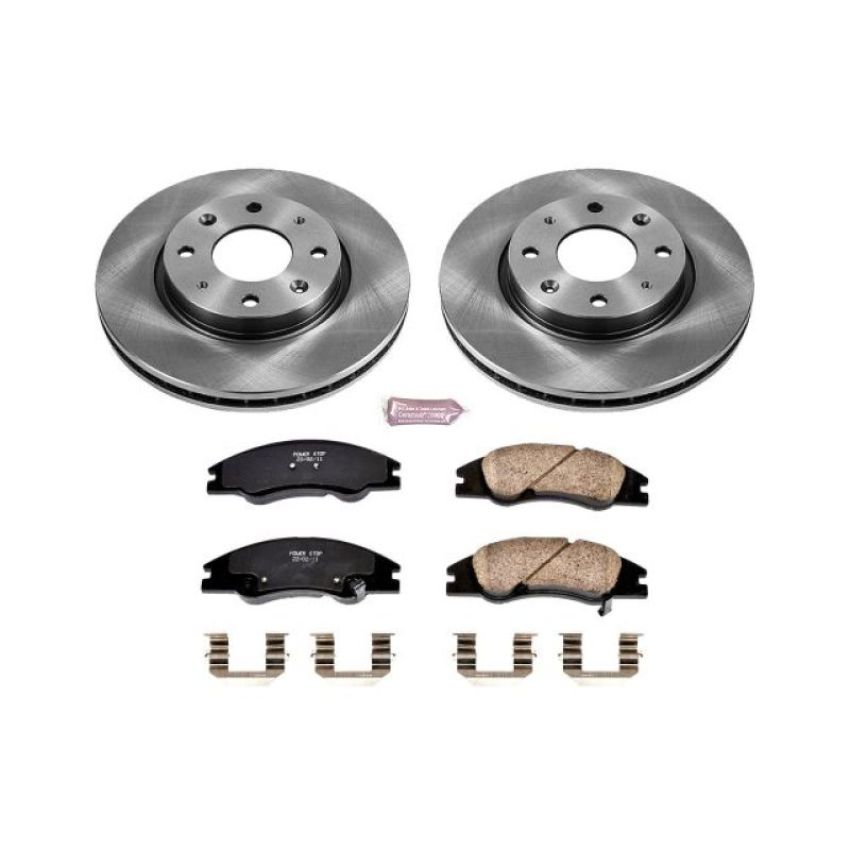 PowerStop KOE5903 OE Stock Replacement Low-Dust Ceramic Brake Pad and Rotor Kit
