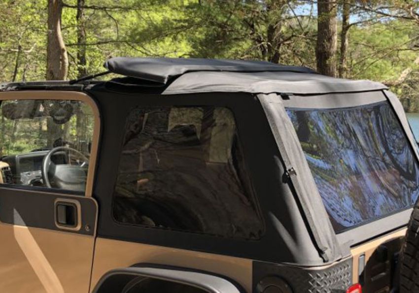 Rampage 139535 18-21 Jeep Wrangler (JL) Unlimited Frameless TrailView Fastback Soft Top Kit - Black Diamond
