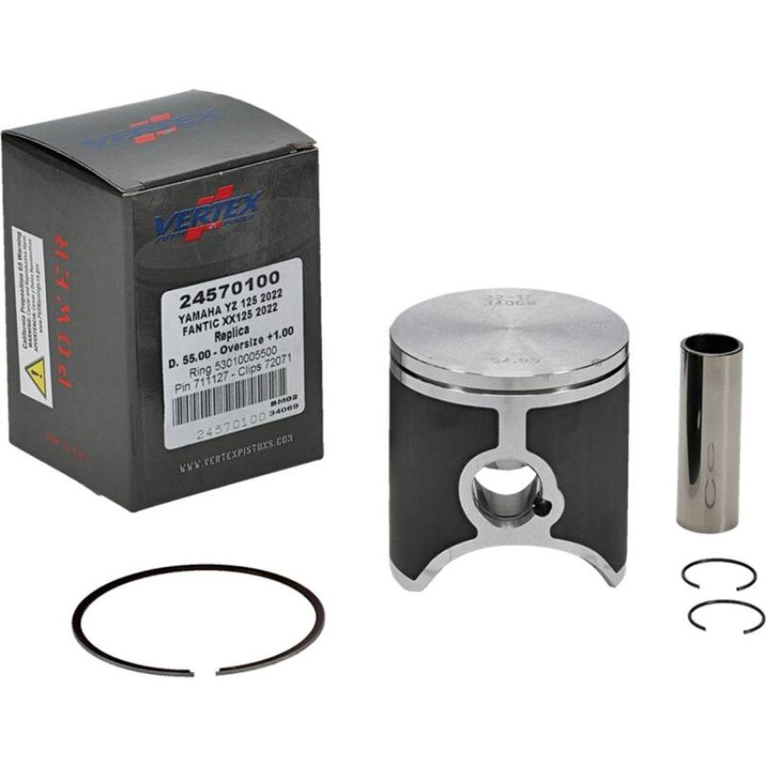 Vertex Pistons 24570100 Vertex Piston 2023 Fantic Motor XE 125 125cc +1.00mm Oversized Cast Replica Piston Kit