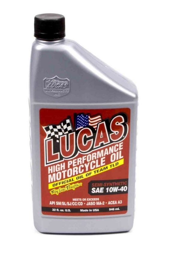 LUCAS OIL LUC10710 Semi-Synthetic 10w40 Motorcycle Oil Qt