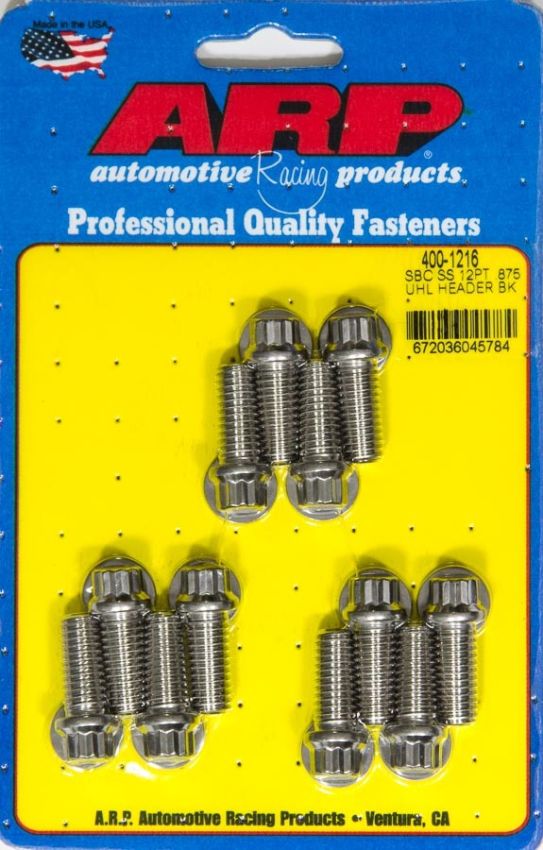 ARP ARP400-1216 Header Bolt Kit - 12pt. 3/8 x .875 UHL (12)