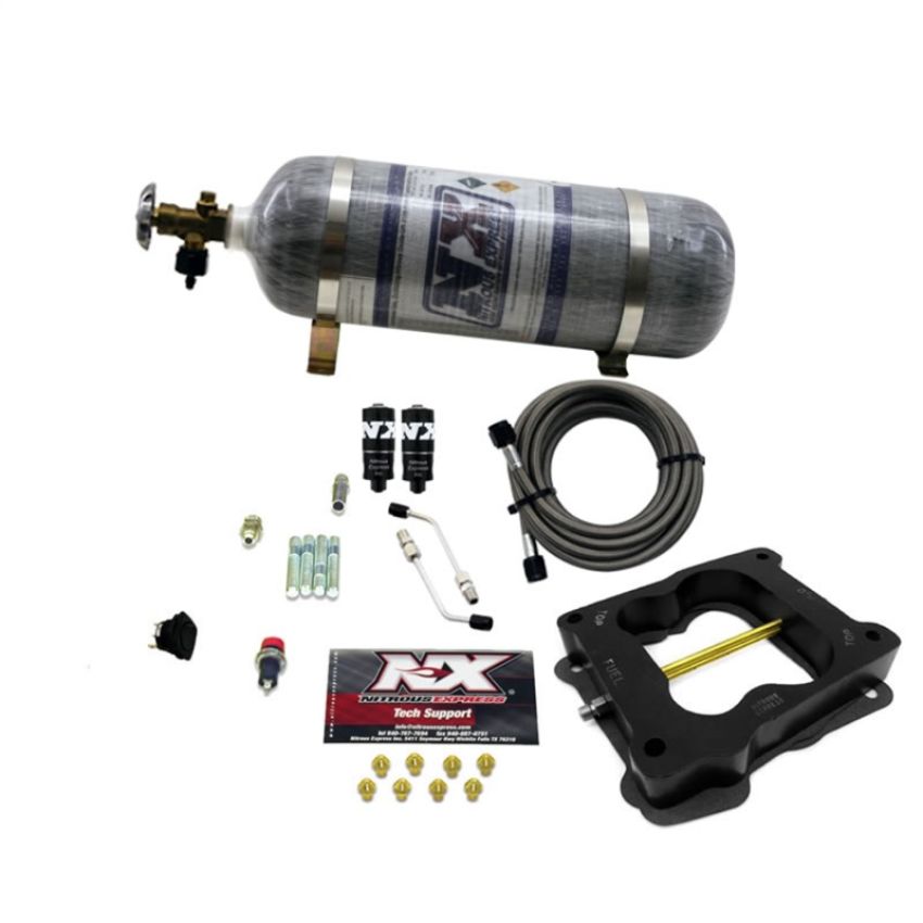 Nitrous Express 40080-12 Q-JET/HOLLEY SPREAD BORE HITMAN (100-150-200HP) WITH COMPOSITE BOTTLE